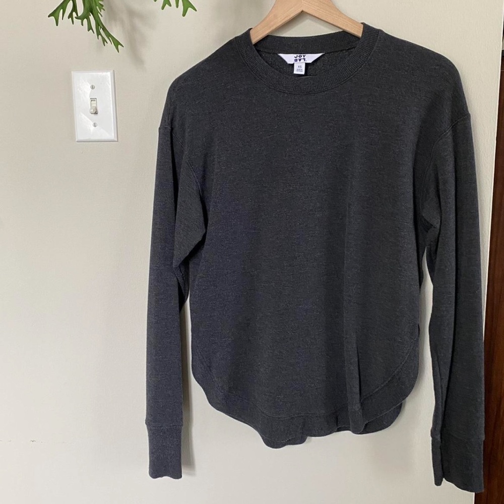 Grey long sleeved sweatshirt from Target brand, LabJoy.